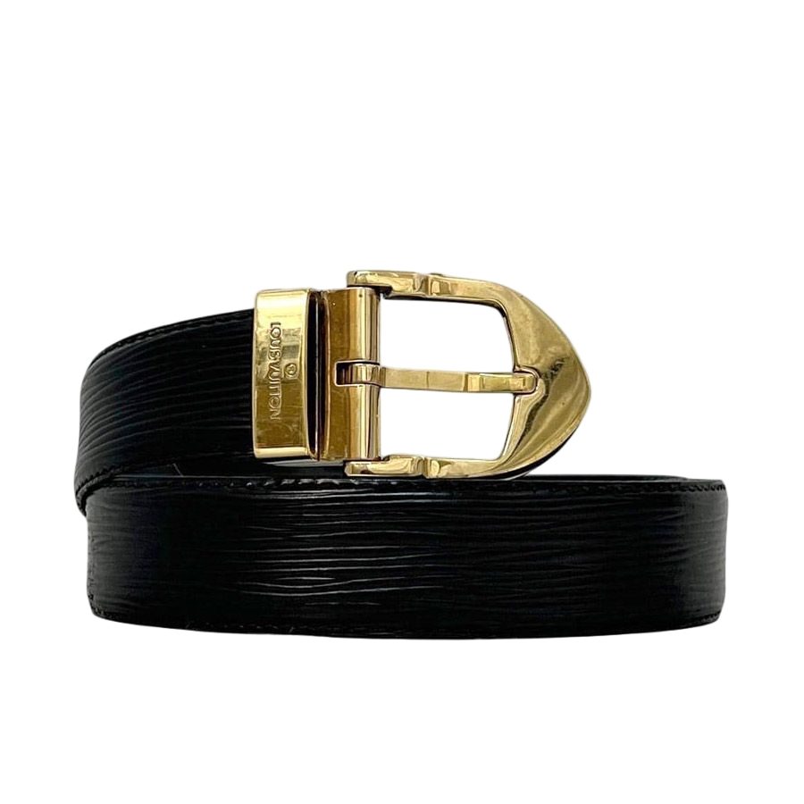 Louis Vuitton Belt Ceinture Classic Black Noir Epi Waist 88 30