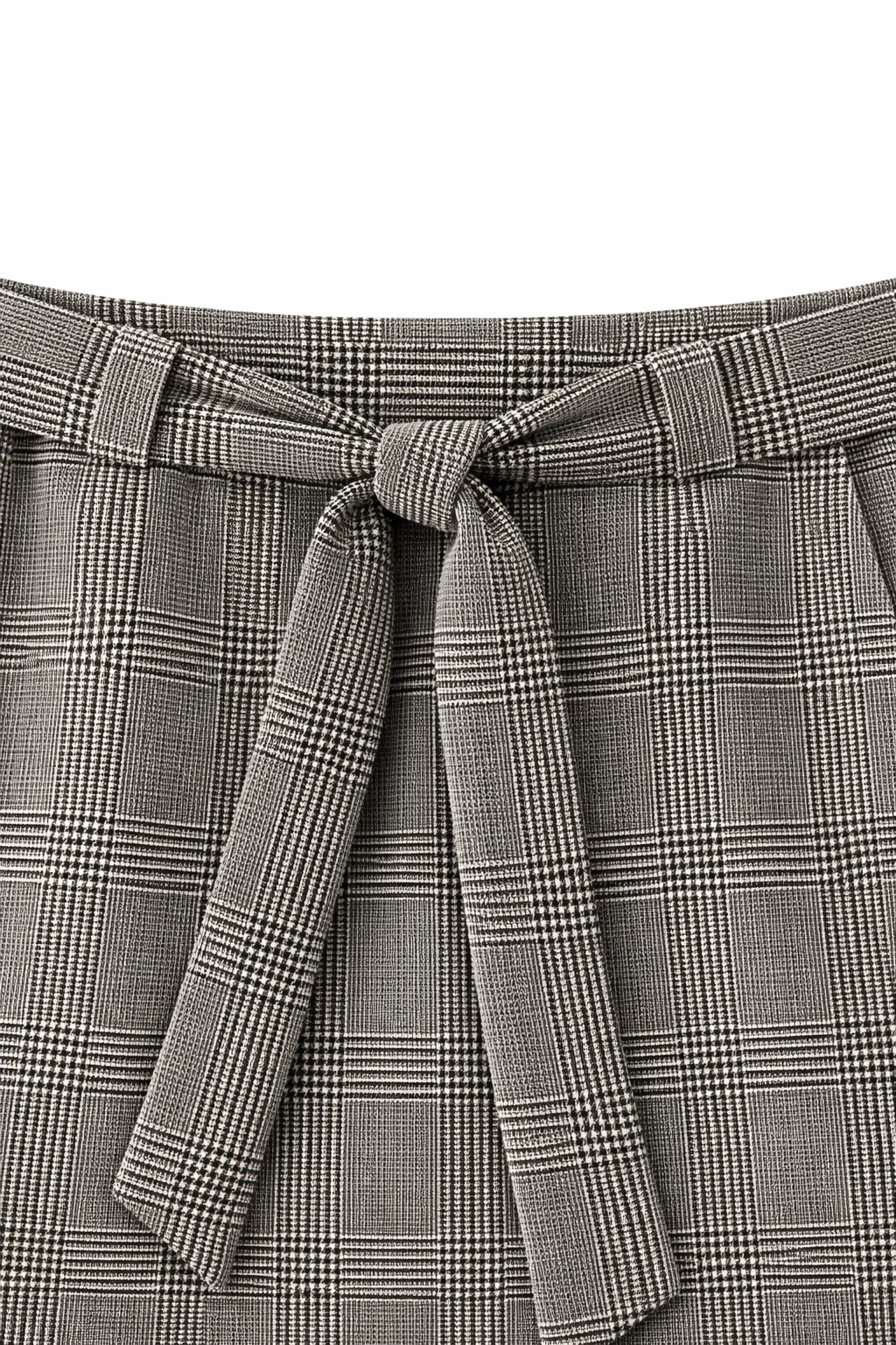 ETRO Glen Plaid Mini Skirt with Self-Tie Belt