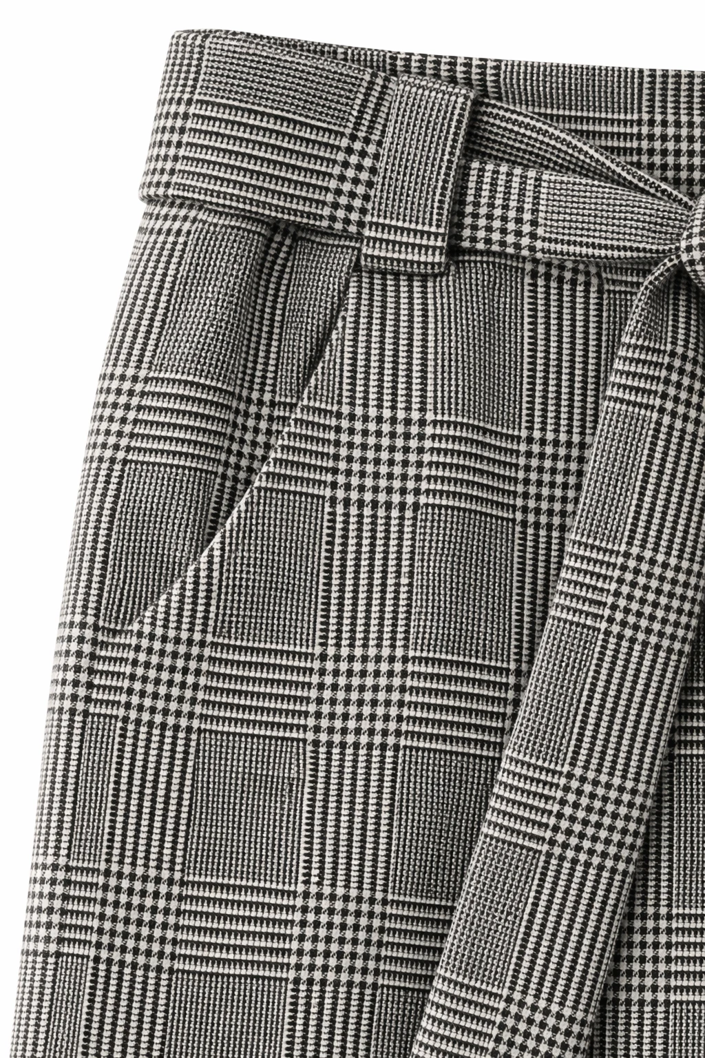 ETRO Glen Plaid Mini Skirt with Self-Tie Belt