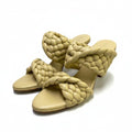 Bottega Veneta Ad2 Intrecciato Curve Sandals Yellow Leather 36.5
