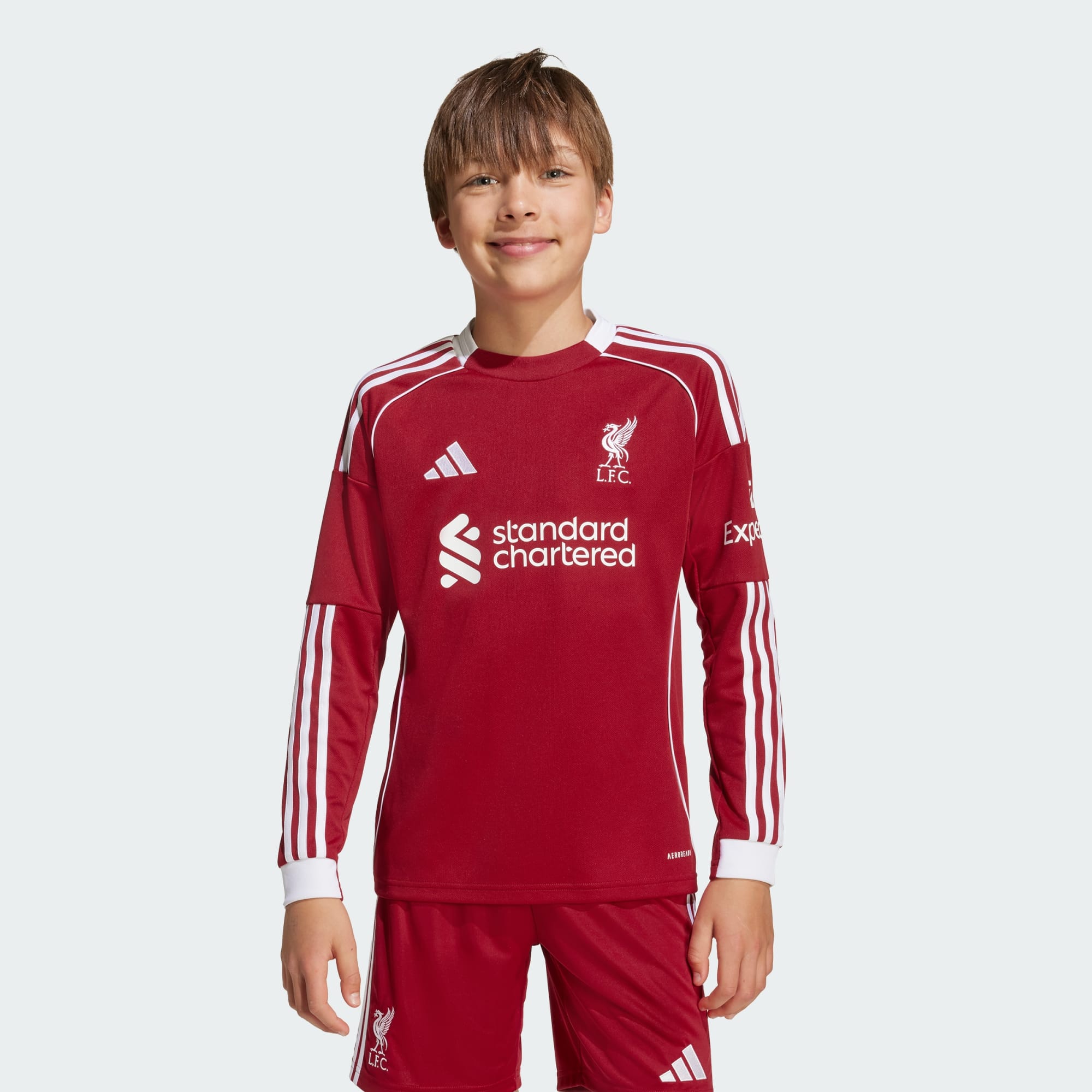 adidas Liverpool FC 25/26 Long Sleeve Home Jersey Kids