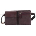 Fendi Zucca Belt Bag Leather Bordeaux Silver
