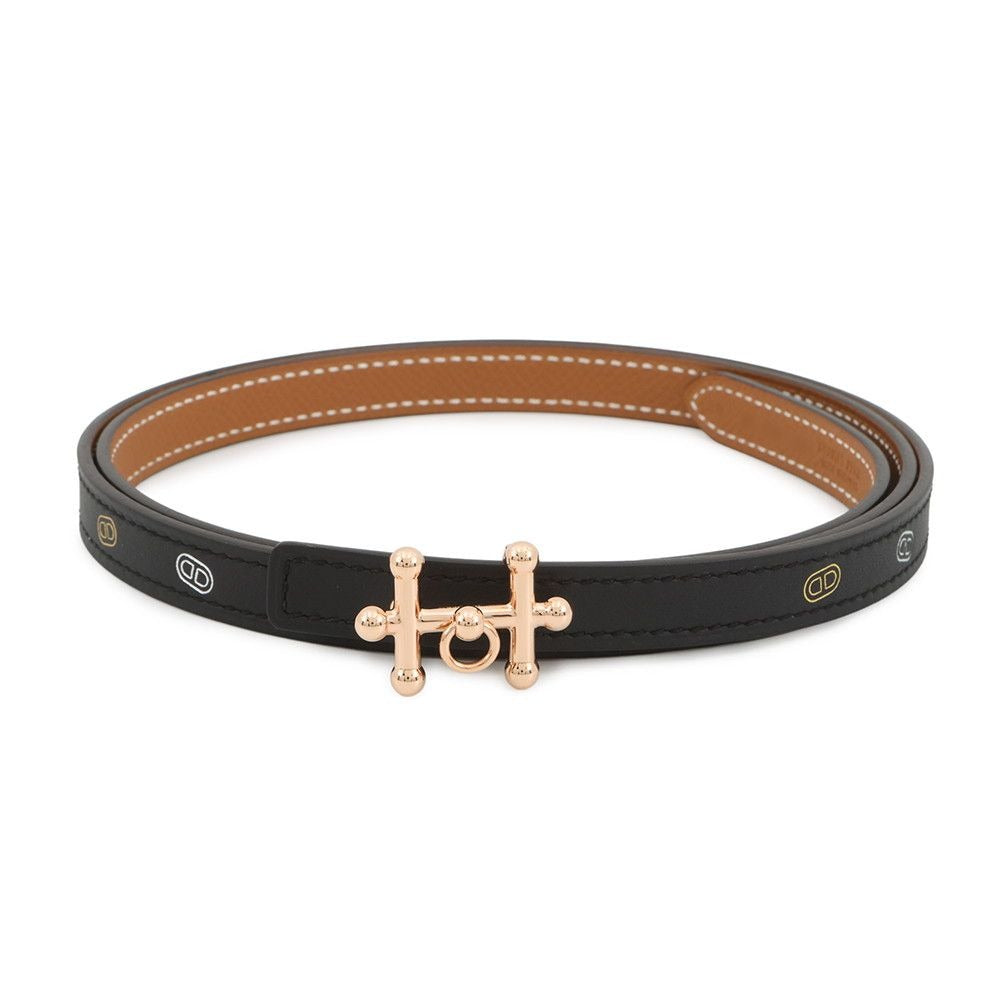 Hermes Belt Gallopin Surmer Black Gold Pink 90