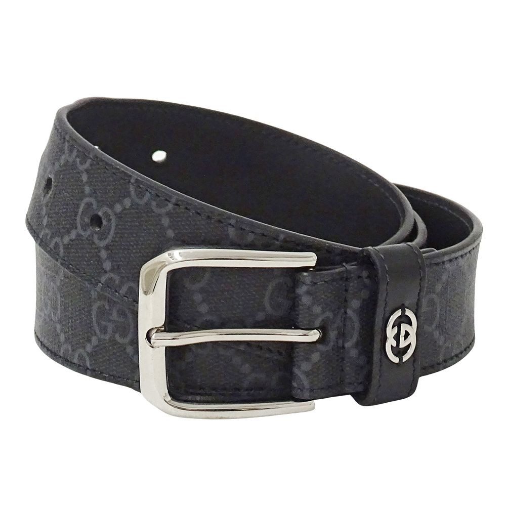 Gucci Belt Interlocking GG Supreme Leather Black Cool