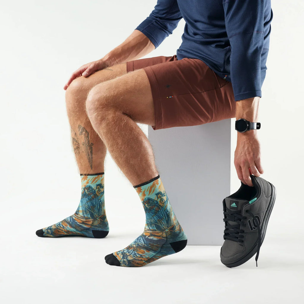 Smartwool - Bike Zero Cushion Rugged Ride Print Crew Socks - Capri