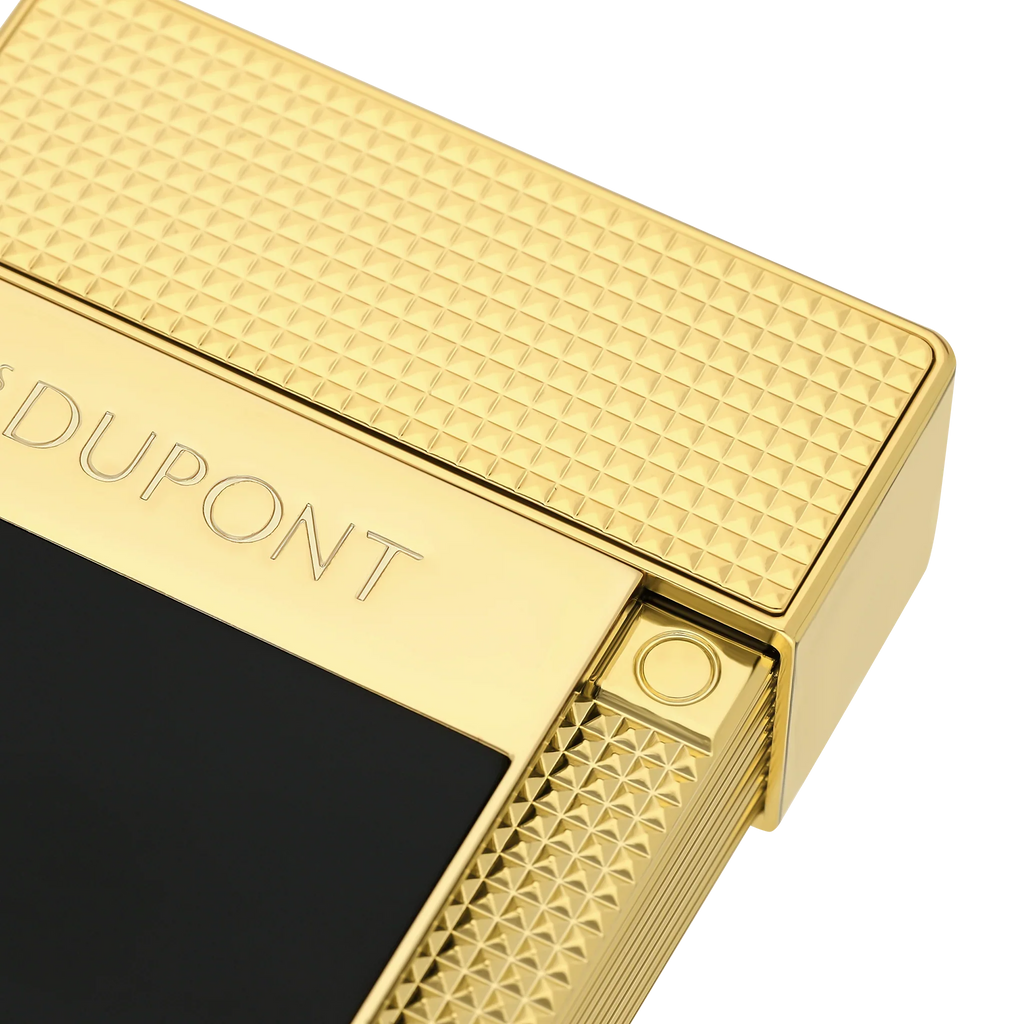 S.T. Dupont Black Lacquered Gold Table Lighter/Briquet T20100