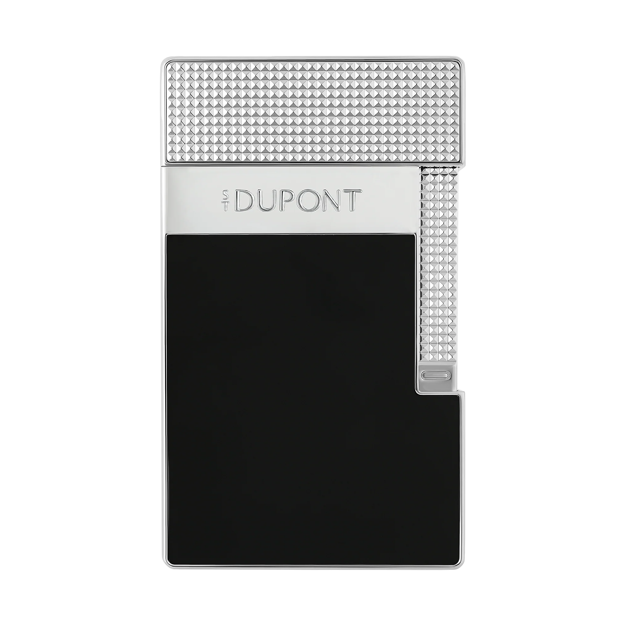 S.T. Dupont Black Lacquered Silver Table Lighter/Briquet T20101