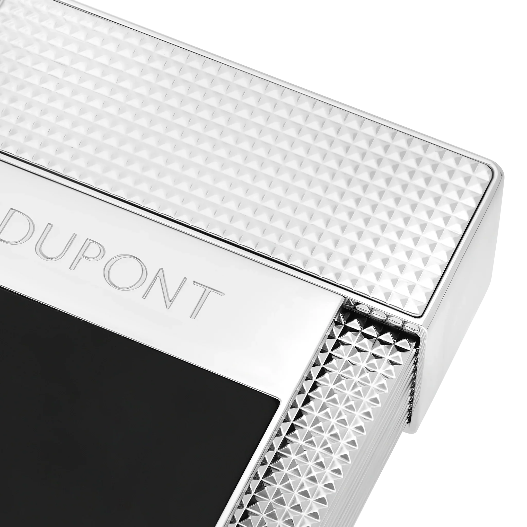 S.T. Dupont Black Lacquered Silver Table Lighter/Briquet T20101