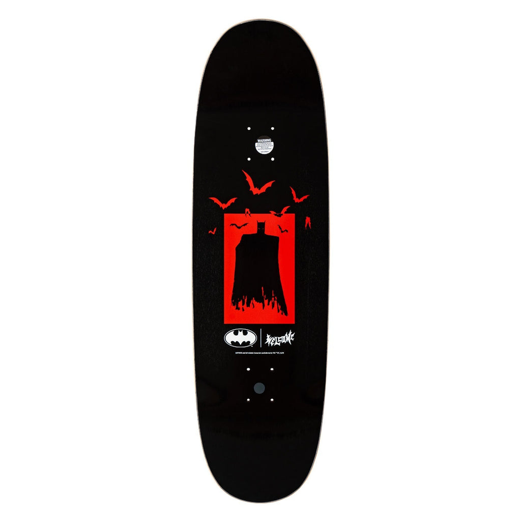 Welcome x Batman Skateboard Deck Bat Flames on Boline 2.0 Black 9.5"