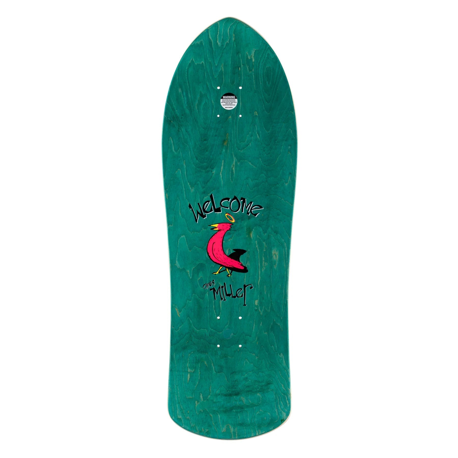 Welcome Skateboard Deck Miller Beast on Crossbone Metallic Silver 10.0" x 30.88"
