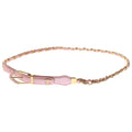Chanel CC Logo Leather Chain Belt Pink Gold