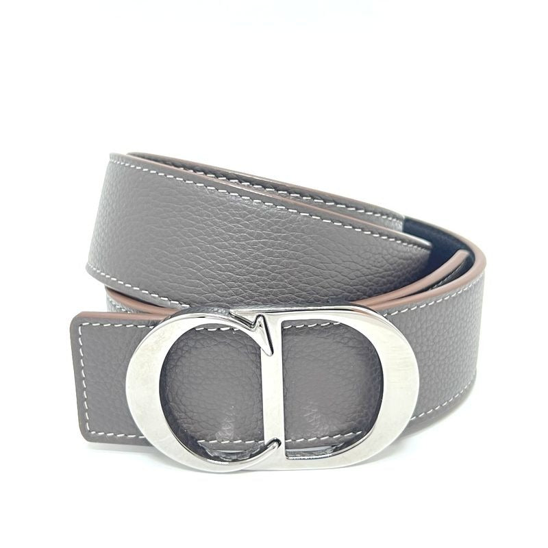Dior Belt CD Logo Buckle Leather Brown