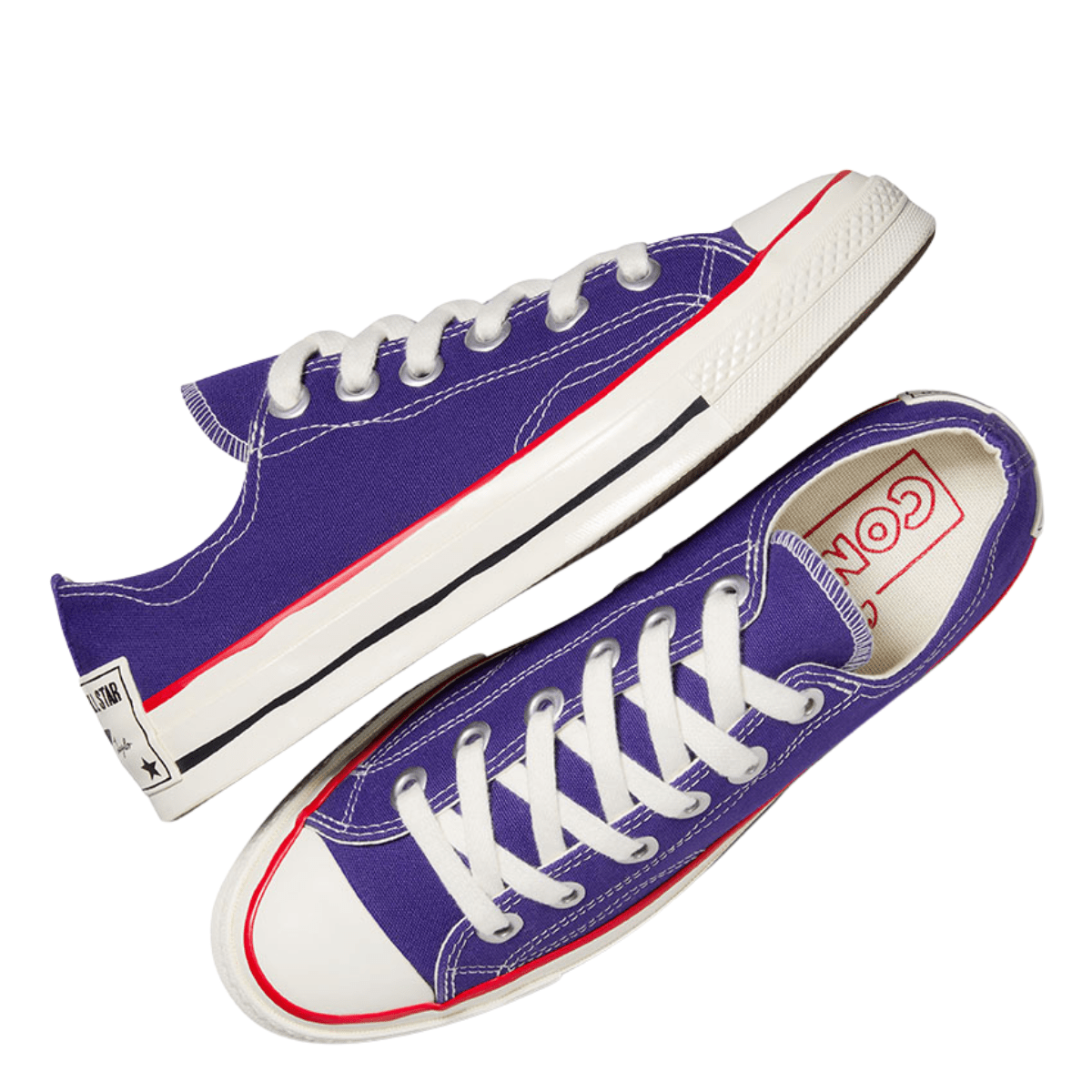 Converse Women's Chuck 70 Sketch Low Top in Court Purple/Egret/Red