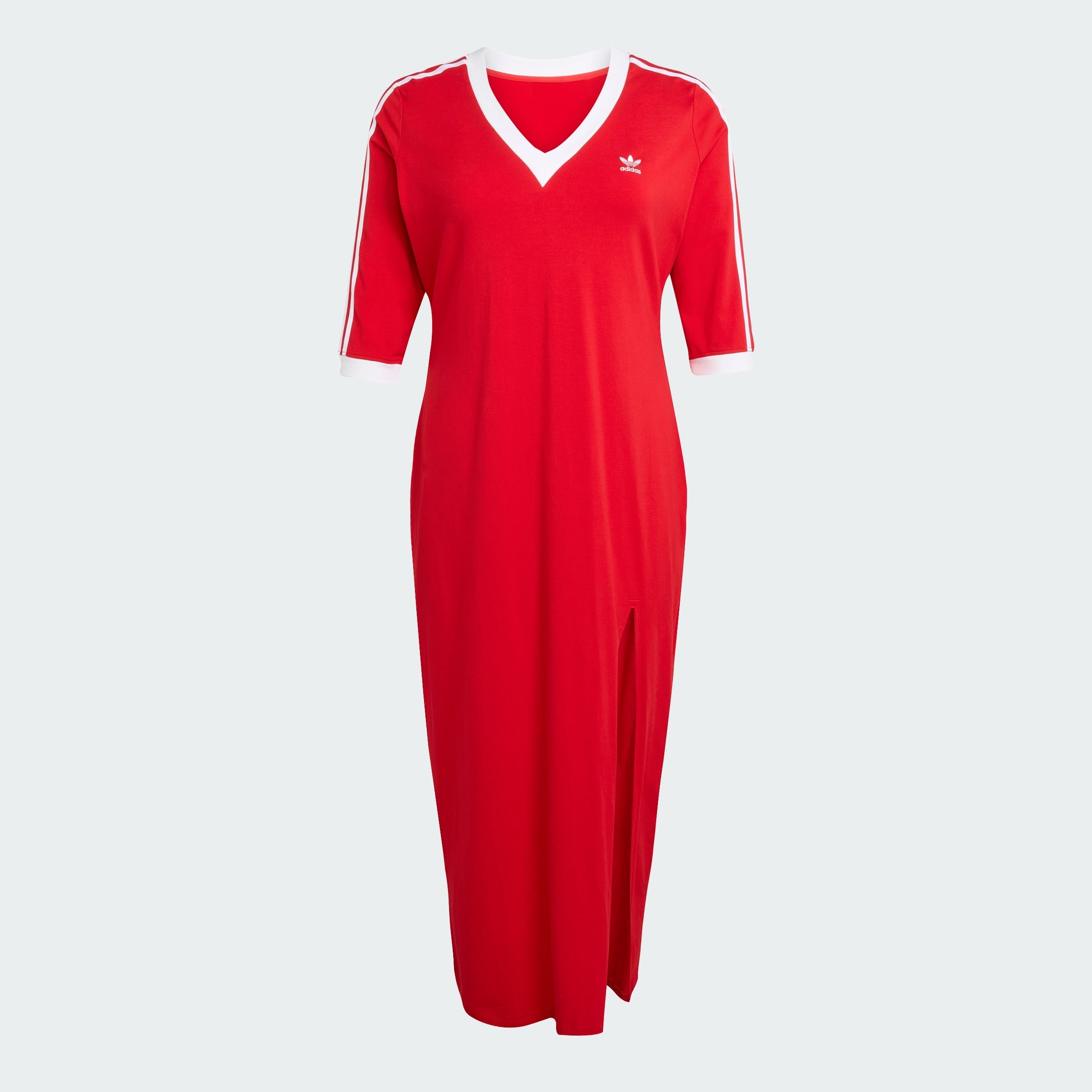 Women's adidas Adicolor Classics 3-Stripes V-Neck Maxi Dress (Plus Size)