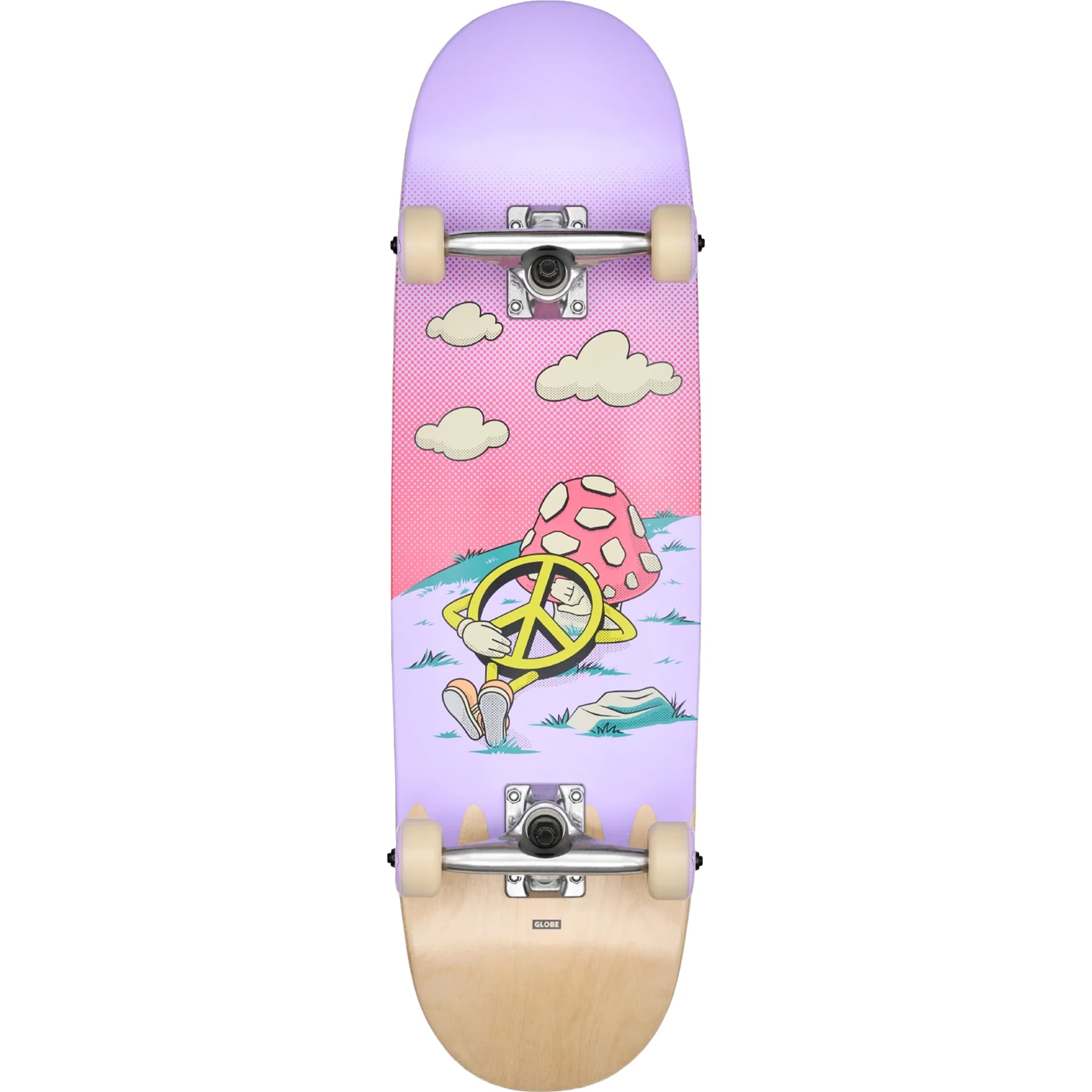 Globe Kids Wide Mid Skateboard Complete Peace Man 8.25"