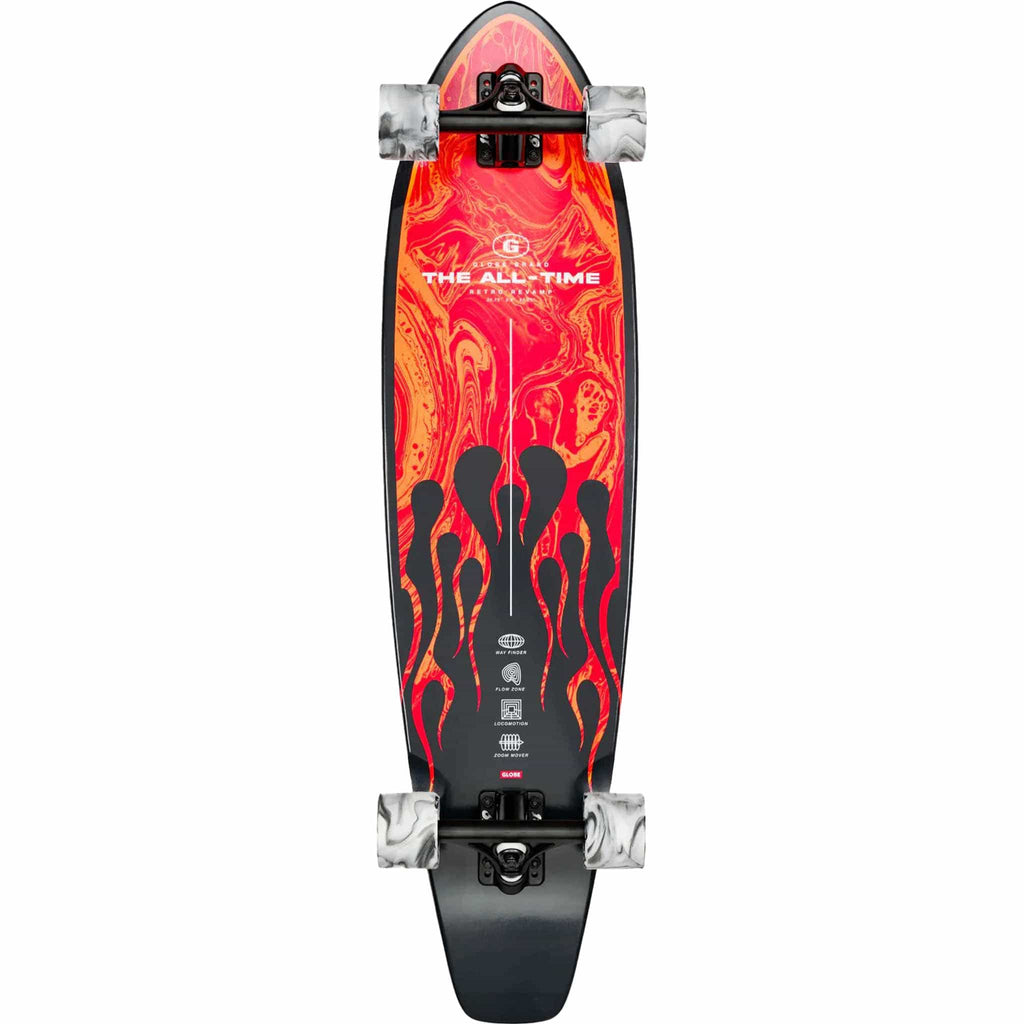 Globe The All Time Longboard Complete Red Flames 35"
