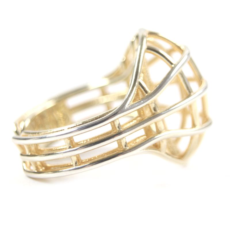 Bottega Veneta 3 D Wire Ring AG 925 Gold 13