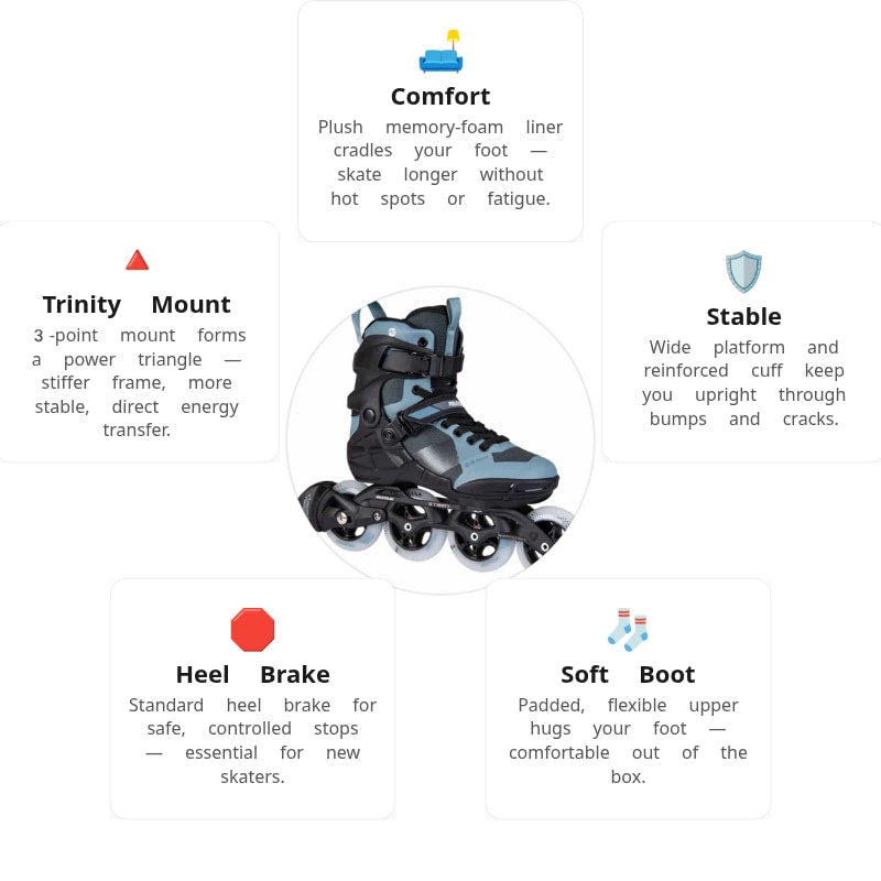 Powerslide Phuzion Argon Grey 90 Skates