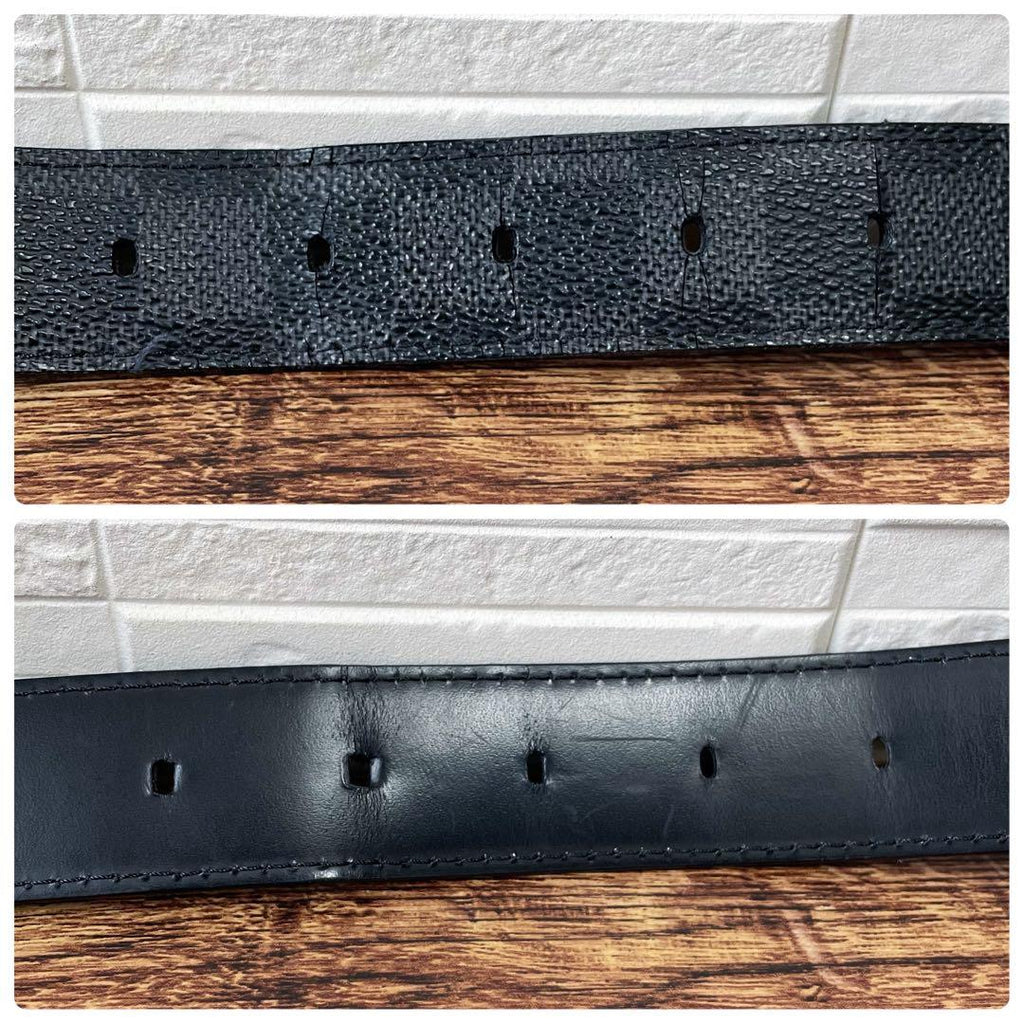 Louis Vuitton Damier Graphite Belt Ceinture Silver