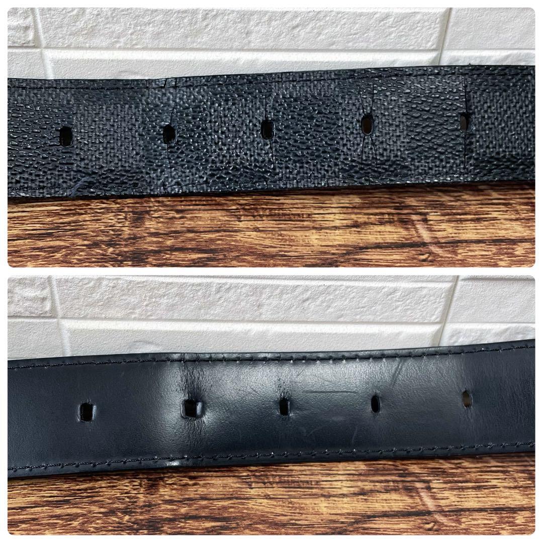 Louis Vuitton Damier Graphite Belt Ceinture Silver