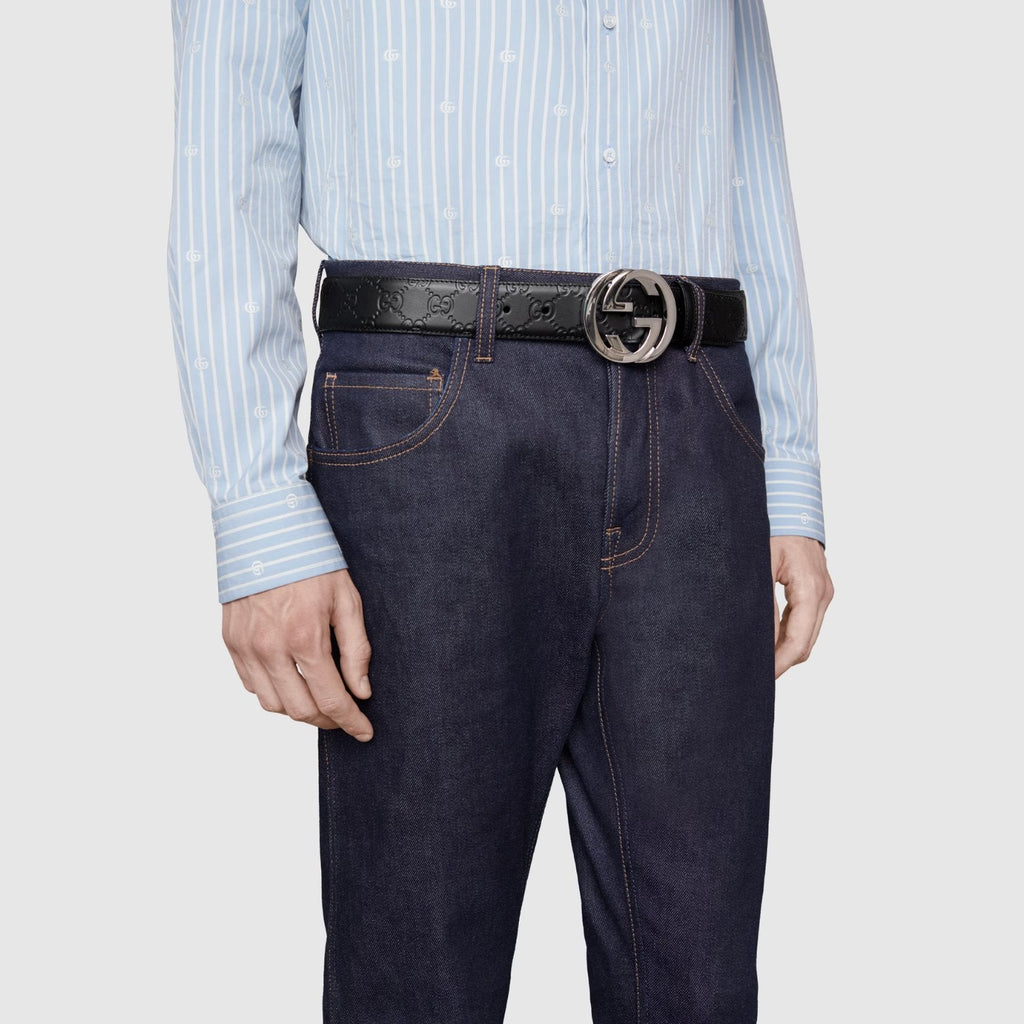 Men's GUCCI Signature leather belt