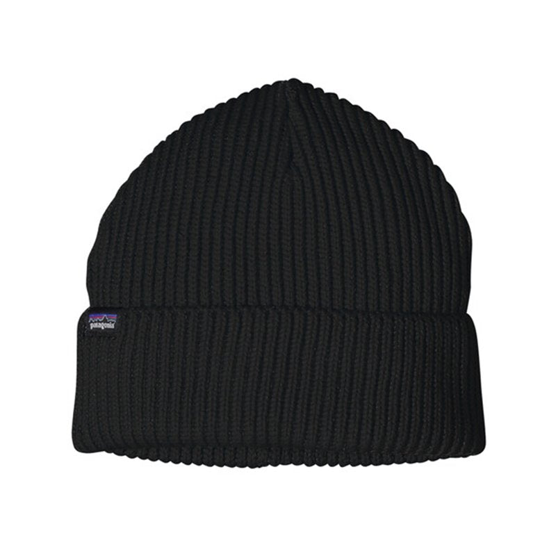 Patagonia Fisherman's Rolled Beanie Hat Cap Cappellino in 70% lana riciclata Black Nero